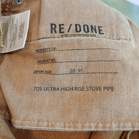 Re/Done 70s Ultra High Rise Stove Pipe Jeans in Washed Terracotta size 29 - Picture 10 of 13